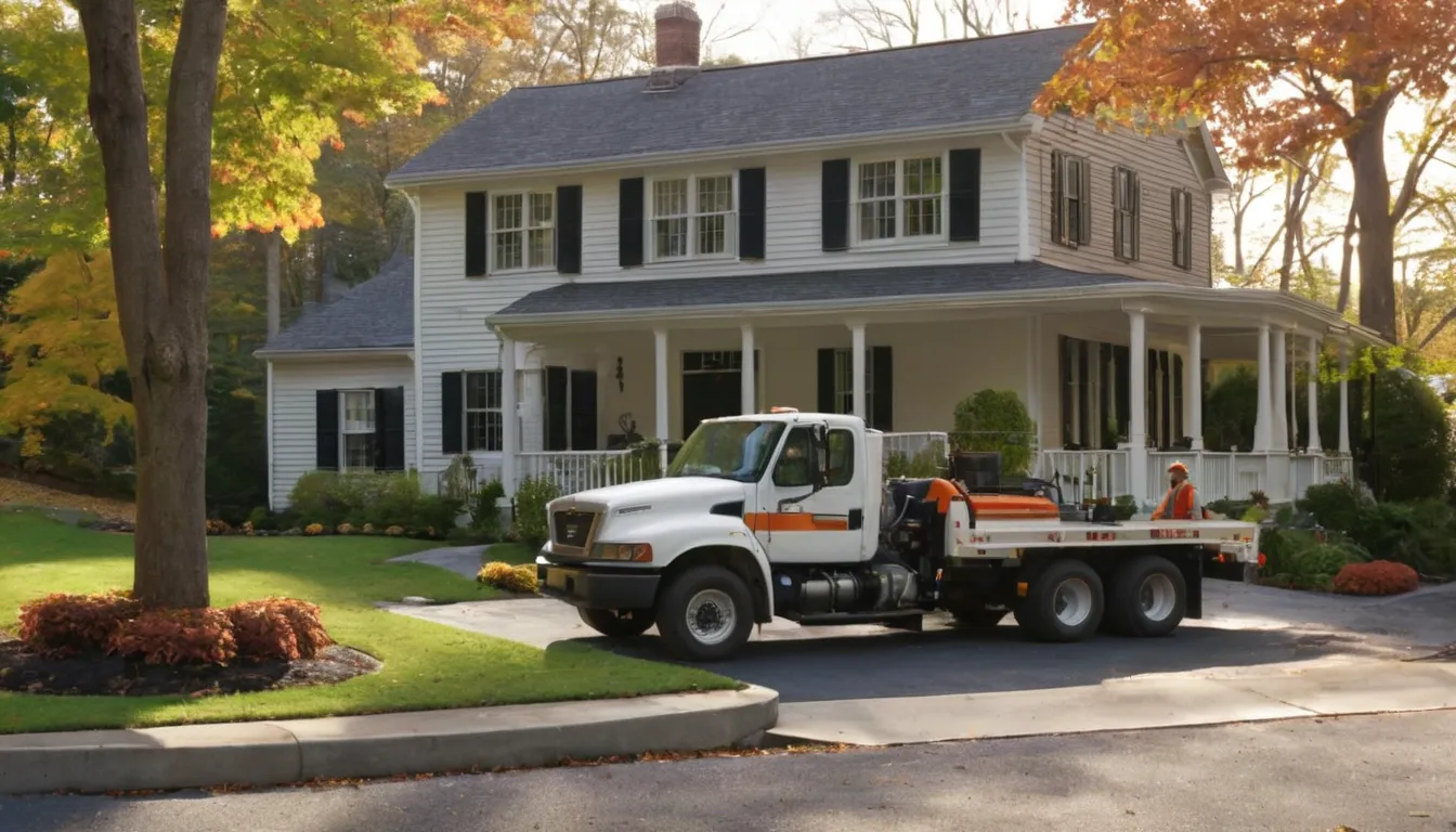 A friendly provider talking with a homeowner in front of a colonial home in Wilmington